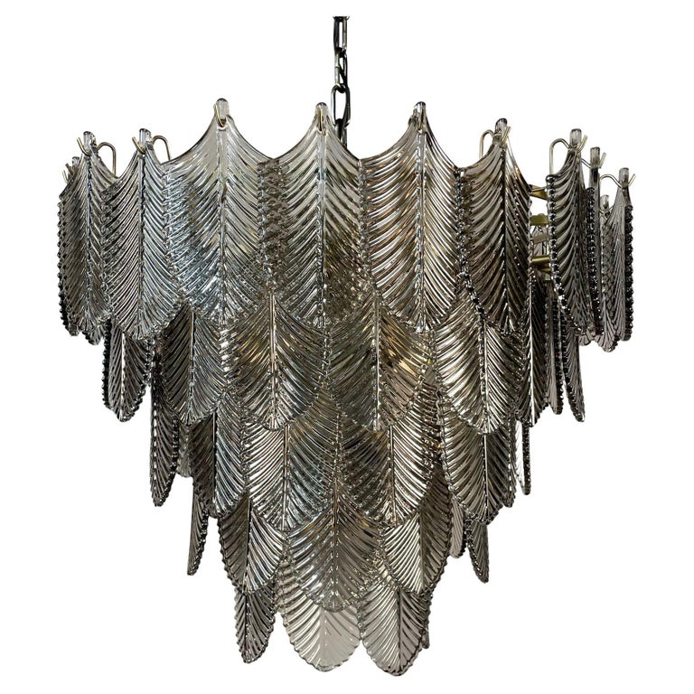 Eicholtz, Modern, Art Deco Style, Chandelier, Brass, Smoked Glass, 2010s