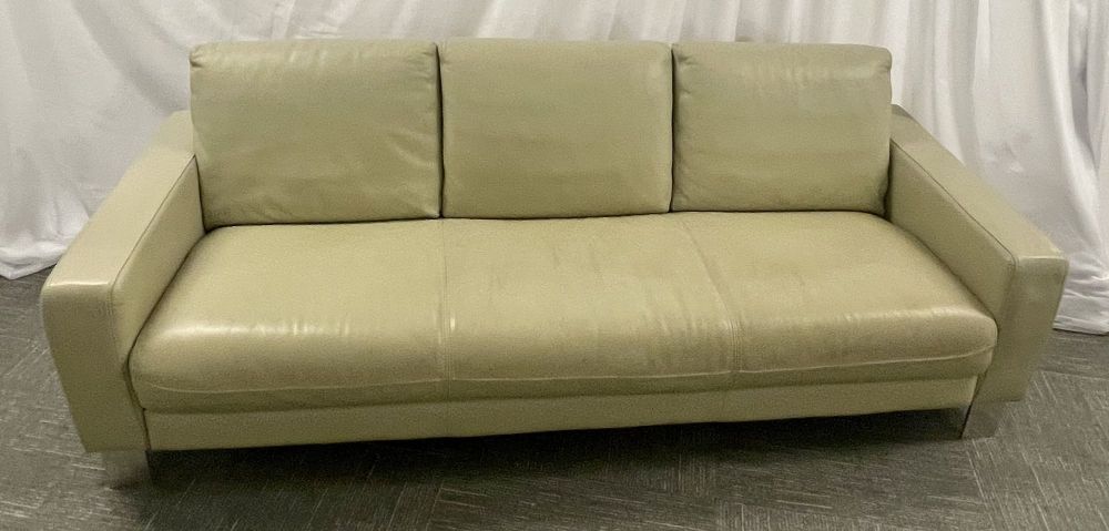 Mid Century Modern Italian Leather Sofa